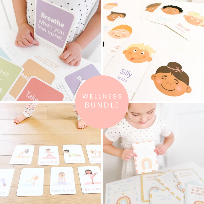 Kids Wellness Flashcard Bundle | Emotions, Yoga, Mindfulness & Affirmation Cards for Toddlers