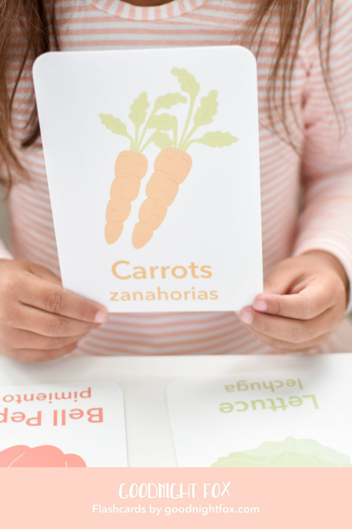 Vegetable Flashcards for Toddlers | Kids Food Learning Cards | Preschool Garden Activity