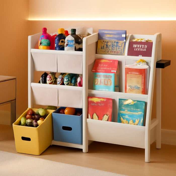Kids Bookshelf Toy Storage Organizer With 6 Toy Bins